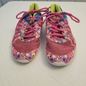 Fila Faction 2 Girls Youth 5.5  Pink, Blue, Yellow & White Lace Up Sneakers